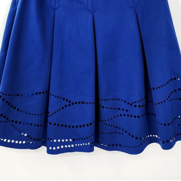 NWT CATHERINE MALANDRINO Royal Blue Pleated Mini Skirt Size 2 - Picture 4 of 9